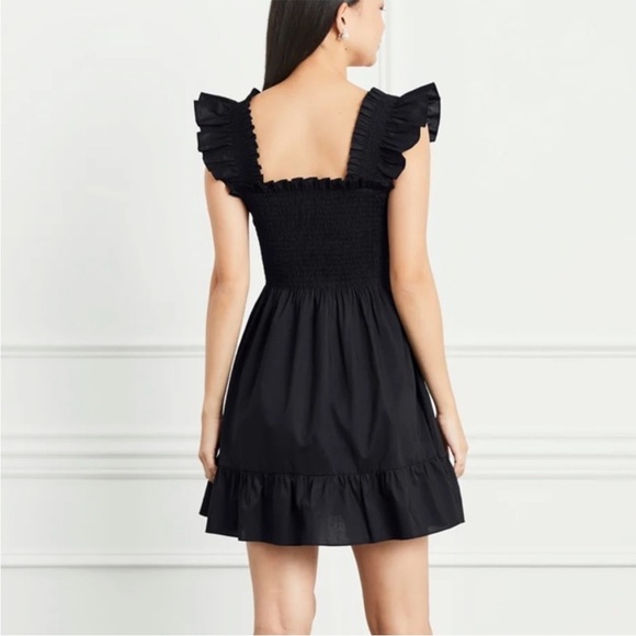 Hill House Home Elizabeth Nap Dress In Cotton Poplin Black Smock New Size XS - Picture 4 of 11